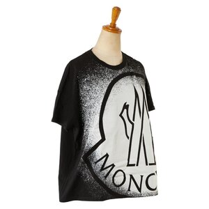 中古 モンクレール Tシャツ 半袖 ロゴプリント サイズ：XS コットン ABランク ブラック レディース MONCLER 【送料無料】【名谷店】