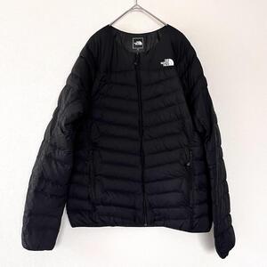 ■THE NORTH FACE ノースフェイス Thunder ラウンドネックジャケット ナイロン ダウン 防寒 軽量 お洒落 ブラック XL 管:K-2410157