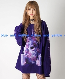 ■新品 TRAVAS TOKYO Furry bear L/S Tee PURPLE フリーサイズ