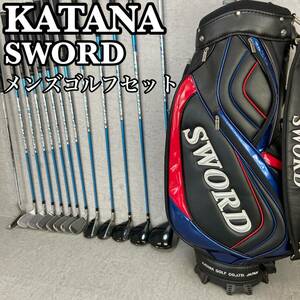 KATANA GOLF　カタナゴルフ SWORD　IZU MAX SX　メンズゴルフ13本セット　右利き用　R　カート式キャディバッグ　初心者おすすめ　入門用