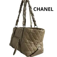 CHANEL マトラッセ　グレージュ　ベージュ　ミニボストン　ハンドバック　革