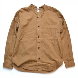 MHL. マーガレットハウエル 21SS GARMENT DYE BASIC POPLIN バンドカラ-シャツ L 596-1250503 MARGARET HOWELL　M055426