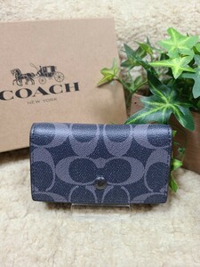 【1スタ！】CO-729 COACH 5 リング キー ケース シグネチャー キャンバス 並行輸入品