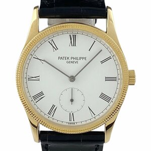 パテックフィリップ PATEK PHILIPPE カラトラバ ローマン 3796D 腕時計 YG レザー 手巻き ホワイト レディース 【中古】