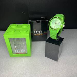 □/ice watch/アイスウォッチ/非売品廃盤/新品未使用/美品/ケース付き/sili forever/電池交換済/グリーン/プレゼント/SI.GR.U.S.09/