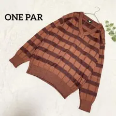 ONE PAR for men ✳️ ローゲジニット Vネックセーター ボーダー