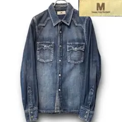 M エム USED加工 デニム ウエスタン シャツ size S 日本製