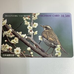 ハイウェイカード　春をさえずる可憐な　つぐみ　福井県鳥　春　さえずり　県の鳥　使用済み