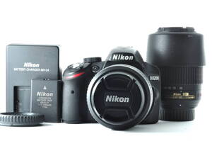 【良品 シャッター数1555回】Nikon D3200 ダブルズームセット 18-55mm 55-200mm Lensセット [H0029]