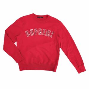 未使用級 LOUIS VUITTON ルイヴィトン 17AW × SUPREME Arc Logo Crewneck アーチロゴスウェットトレーナー レッド メンズMサイズ