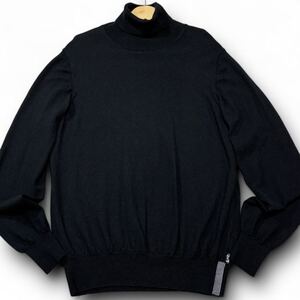 美品/ XL-XXLサイズ EMPORIO ARMANI エンポリオアルマーニ EA7 ニット セーター タートルネック 黒 ブラック