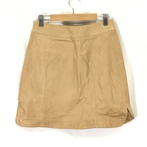 トゥモローランド/TOMORROWLAND COLLECTION☆羊革/ラムスキン/レザースカート/膝上丈【36/レディースS/ベージュ/beige】Skirts◇cBH607