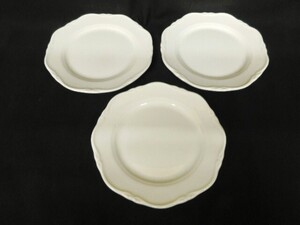 M737★WEDGWOOD 白系 平皿 3点 【 直径約16.5cm】BONE CHINEA ウェッジウッド England 未使用品★送料690円〜