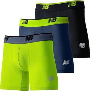 New Balance ニューバランス LAU13015 メッシュボクサーパンツ 前閉じ メンズ 下着 3枚セット サンダー ロゴ USサイズ M