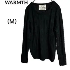 『WARMTH』 ワームス （Ｍ） ケーブル網ニット　ブラック