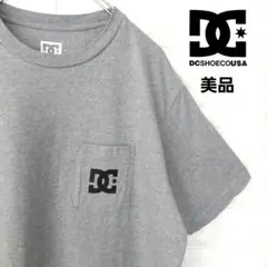 DC SHOES Tシャツ 半袖 プリントロゴ ポケT グレー スケーター 男女