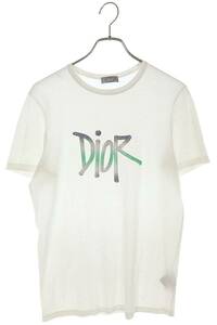 ディオール DIOR 20AW 033J600D0589 サイズ:XS DIOR AND SHAWNロゴ刺繍Tシャツ 中古 OM10