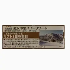 ⭐︎湯沢中里スノーリゾート こども(小学生)リフト1日無料券