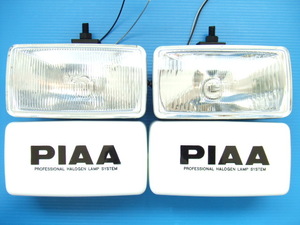 新品 PIAA60 フォグランプ＆スポットランプ H3バルブ 旧車 ピア 補助灯 角型 角形クリアレンズ ライトカバー昭和トラック オフロード当時物