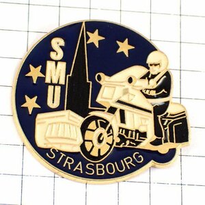 ピンバッジ・ストラスブールの警察ポリス星の欧州旗EU欧州連合 GENDARMERIE STRASBOURG ALSACE FRANCE◆フランス限定ピンズ