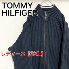 YAN29　TOMMY HILFIGER　セーター【レディース3XL】ネイビー