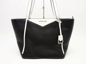 Michael Kors マイケルコース トートバッグ 30S8GN1T1L012 黒×白　レディース　レザー　バッグ　中古【質屋出品】