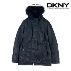 11T320☆DKNY ブラック 中綿 ジャケット ハーフコート ジャケット M