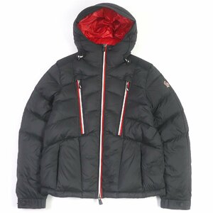 美品□モンクレール グルノーブル 19-20AW ARNESEE トリコロール WZIP フーデッド ダウンジャケット ブラック 2 イタリア製 正規品