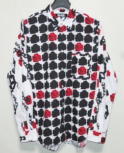 BLACK COMME des GARCONS 17AW 薔薇チェーンシャツ L ブラックコムデギャルソン