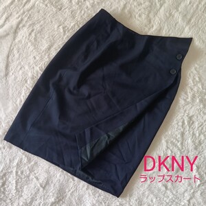 DKNY ラップスカート サイズ10 ネイビー　 ★1000