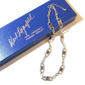 Karl Lagerfeld Vintage Silver Tone Logo Design Chain Necklace チェーンネックレス ヴィンテージ シルバー カールラガーフェルド