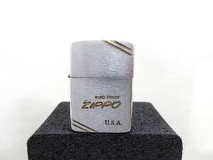 ZIPPO 1986年製 USA 斜字ZIPPO 約59.2ｇ 着火現状品 売り切り