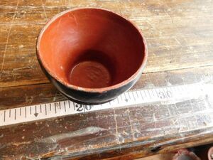 　籃胎漆器　小さいカップno.6 皿椀鉢10x7cm　古いものラッカー　バガン　ミャンマー　ビルマ工芸　ランタイ