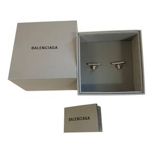 【中古品】BALENCIAGA バレンシアガ BB ICON ピアス シルバーアクセサリー レディースアクセサリー L74354RD