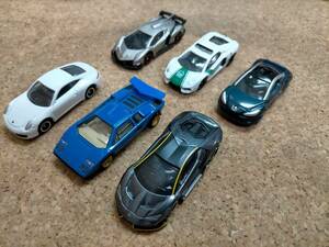 ★TOMICA　トミカ　スーパーカー6台　まとめて　2012年　ベトナム製　Used　ランボルギーニ　ポルシェ　プジョー