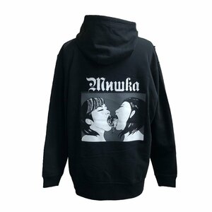 セール 新品 MISHKA ミシカ パーカー プリントスウェット usグラフィック FRENCH KISS フレンチキス L 黒