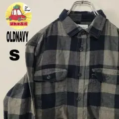 usa古着 OLDNAVY ネルシャツ　S グレー　ネイビー　チェック