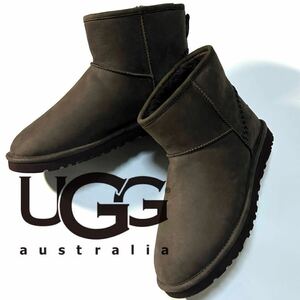 【UGG Australia】アグ 定価2.8万 未使用 Classic Mini DECO DK BRO MEN JP26.0cm クラシックミニ デコ ムートンブーツ ショートブーツ