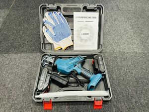 電動のこぎり 21V 充電式レシプロソー 無段変速 替刃8本 バッテリー2個セット