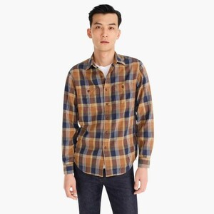 SALE！【新品】サイズ:SLIM XXL WALLACE & BARNES ウォレス&バーンズ midweight flannel shirt in rustic plaid フランネルシャツ VICUNNA