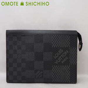 Louis Vuitton ルイヴィトン ポシェット ヴォワヤージュ MM ダミエ グラフィット 3D 黒 N60444 IC メンズ 美品◆中古Aランク