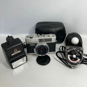 【動作未確認】コニカ フィルムカメラ C35 露出計SEKONIC L-28c2 フラッシュSUNPAK AUTO20SR おまとめセット