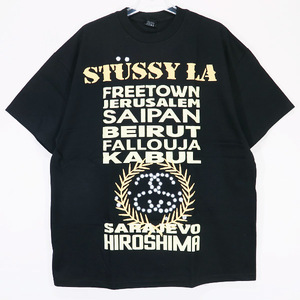 STUSSY ステューシー x ROGUE STATUS ログステータス WORLD TOUR TEE ワールドツアー Tシャツ ブラック ショートスリーブ 半袖 黒 Junz