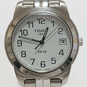 ★【１円スタート！！】電池交換済み！ ティソ TISSOT T34.1.481.14 PR50 クオーツ メンズ 腕時計 ホワイト文字盤