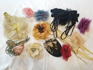 コサージュ 髪飾り おまとめセット まとめ売り 福袋 ヘアアクセサリー 花フラワー インテリア ディスプレイ コーディネイト 定形外350円送