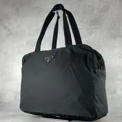 美品✨PRADA トートバッグ A4 大容量 ハンド ナイロン レザー ブラック