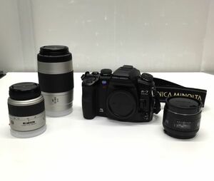 @Y2326 ☆ 訳あり品 ４点セット 現状品 ☆KONICA MINOLTA α-7 Digital DG-7D /AF 75-300 F4.5-5.6 DV II /AF 35-80 /AF24/中古品 元箱無し