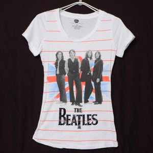 GS6635 ビートルズ BEATLES Tシャツ レディース M 肩34 メール xq