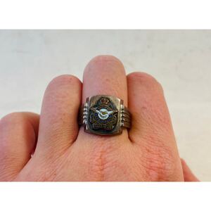 超希少!VINTAGE 1940’s WWII ERA CANADIAN AIRFORCE SILVER RING USN NAVY ARMYビンテージカナディアンエアフォースシルバーリング 18.5号