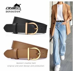 Dinisiton-女性用本革ベルト,上質なウインドブレーカーベルト【Brown】